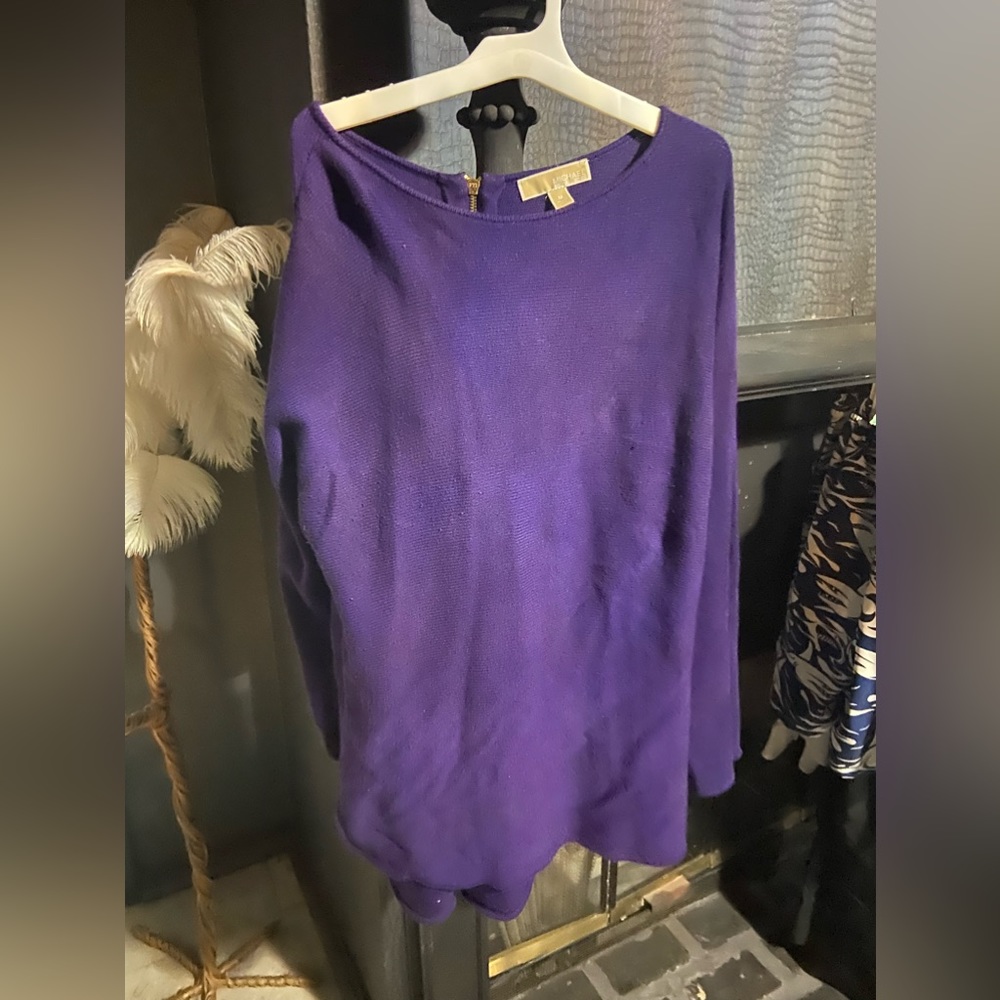 michael kora purple long sweater